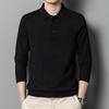 Men's Merino Wool Turn-Down Collar Sweater, Solid Color, Long-Sleeve, 2024 Autumn Collection