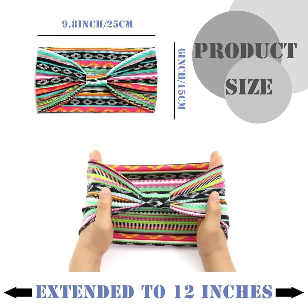 Boho Knot Turbans Yoga Elastic Head Wrap Women Headband Wide Hairbands Headwear Floral Bandanas Fashion Hair Band Accessories