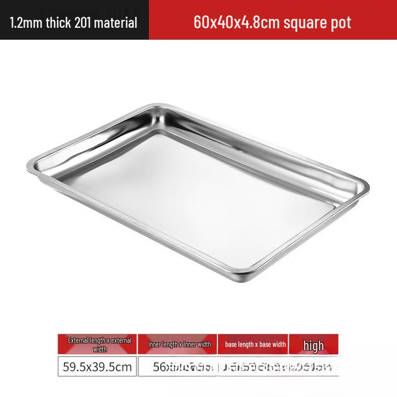 Multi-purpose Rectangular Stainless Steel Serving Tray