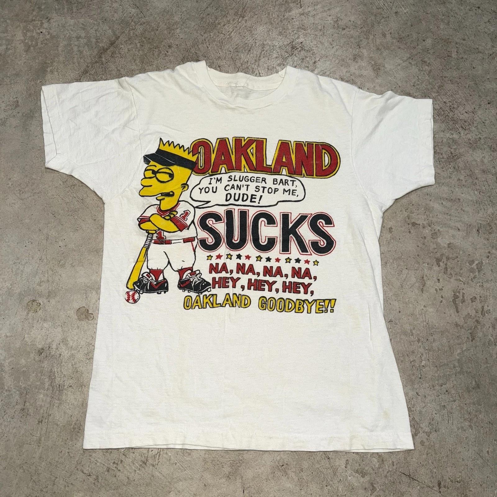 

Vintage Bart Simpson Jose Canseco Shirt Mens M Oakland Athletics Baseball 90s 2XL