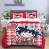 Dragon Ball Goku Pattern Bedding Quilt Set Quilt Cover Pillowcase Home Decoration Birthday Gift (1 * Duvet Cover + 2 * Pillowcase, Without Core)