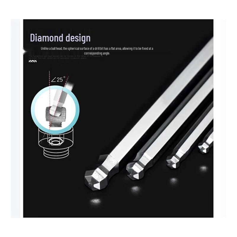 Qidongsheng 9-Piece Extra Long Hex Key Set