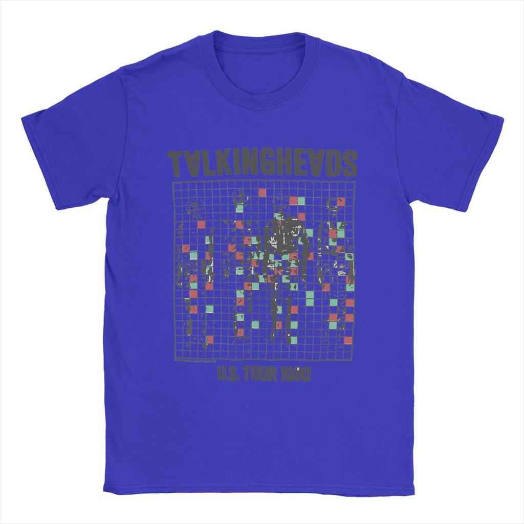 Men T-Shirts Talking Heads Inspired Tour Tee Novelty 100% Cotton Tee Shirt Short Sleeve T Shirt Crewneck Clothes Gift Idea