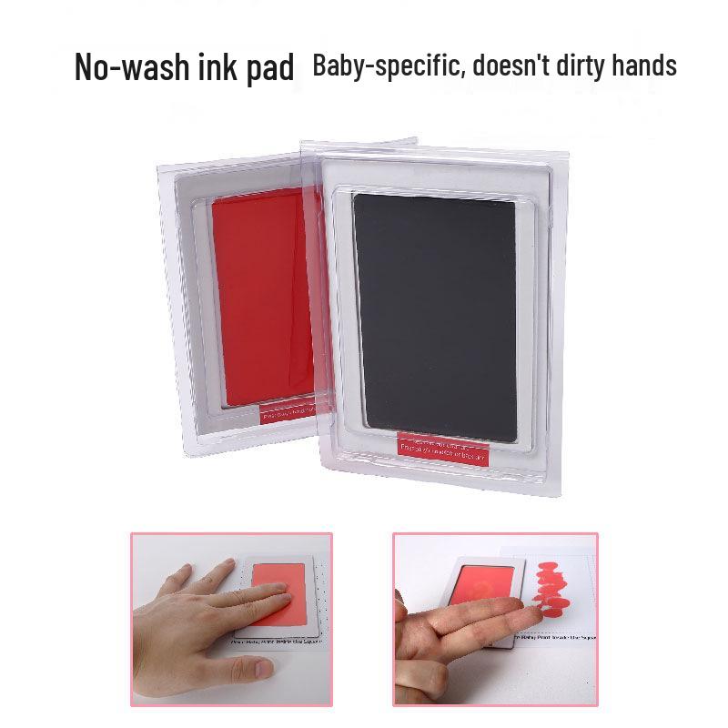 100-Day First Birthday Baby Handprint & Footprint Ink Pad with Photo Frame