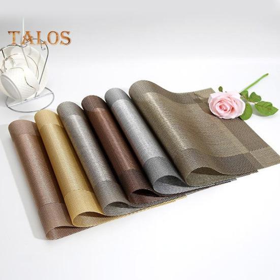 Covoraș din vinil țesut, rezistent la căldură, din PVC, antiderapant, lavabil, protejează masa de arsuri, pete, covorașe de luat masa pentru acasă, restaurant, bar