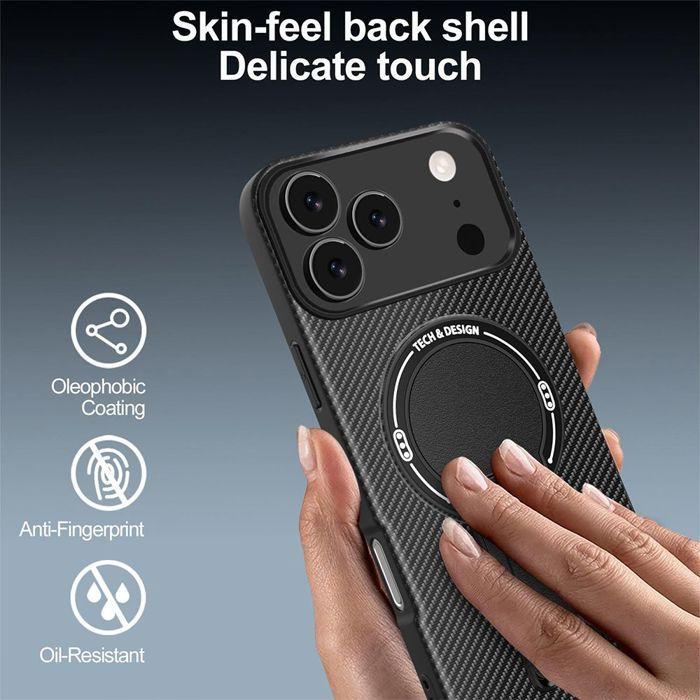 Coque de Protection - BOOLING - pour iPhone 17 Pro - Silicone avec Cercle Magnétique - Noir - 2 Vitres