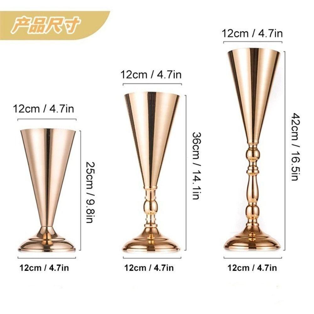 New Iron Flower Vase European Golden Metal Vases Exquisite Candle Holder Home
