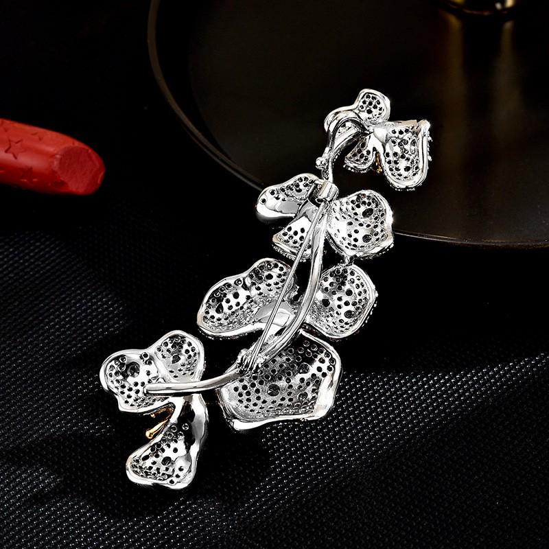 Elegant Lily of the Valley Zirconia Brooch - Versatile High-End Corsage Pin Accessory