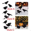 3 Pieces Halloween Crows Birds and Ravens Decor Animal Model Handmade Simulation