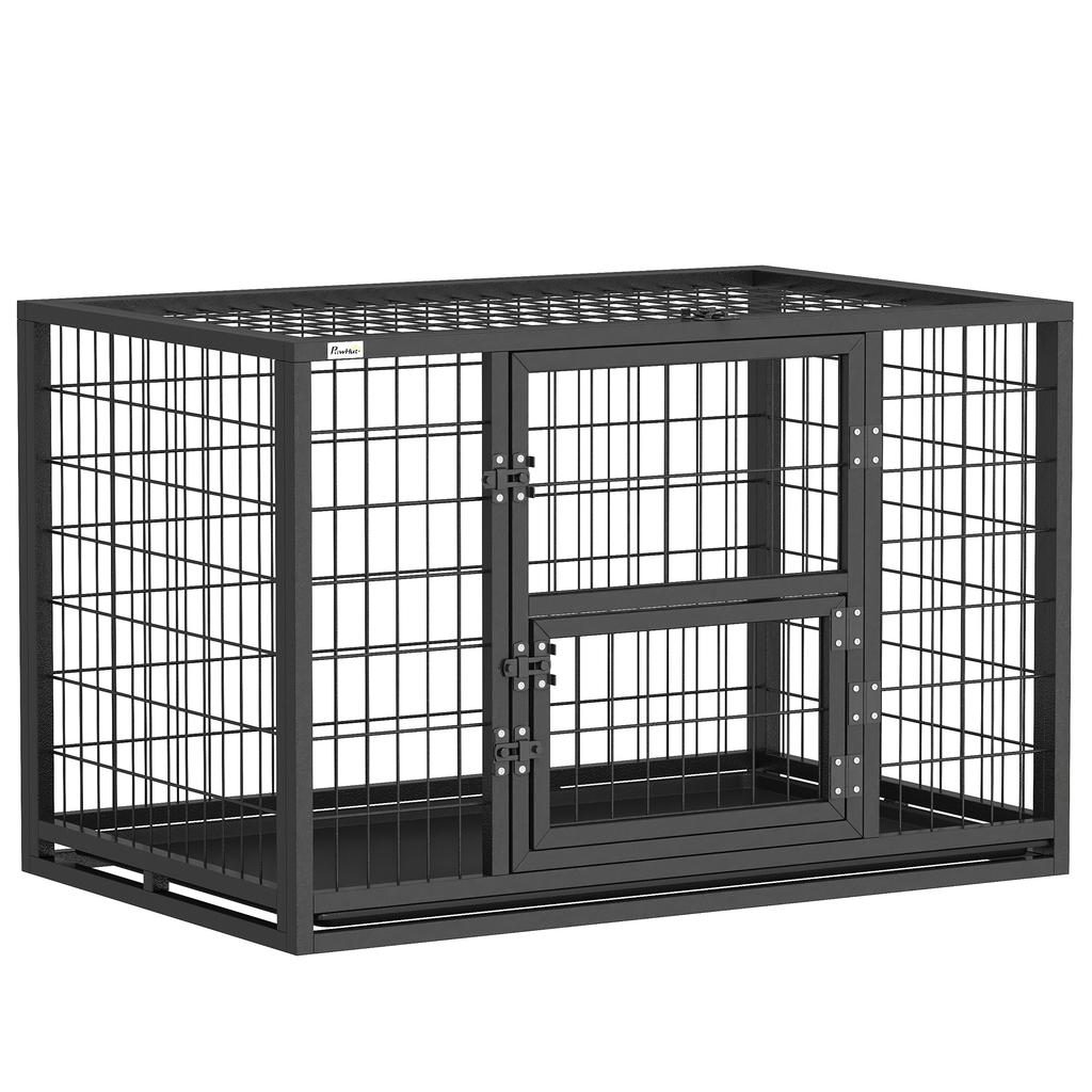 Sturdy Dog Cage, 94x60x64 Cm, with Removable Tray.