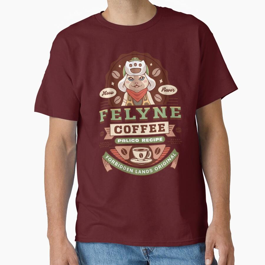 

Felyne Palico Coffee Monster Hunter World Video Games Printed T Shirt for Men 100 Cotton Large Size Adult Tops S4XL 4XL
