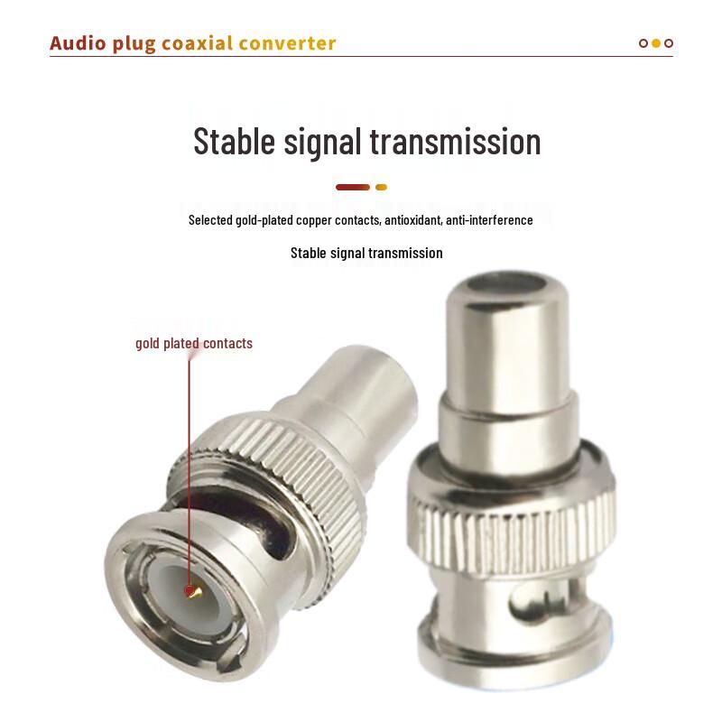 BNC Male To RCA Male Coaxial Audio Adapter