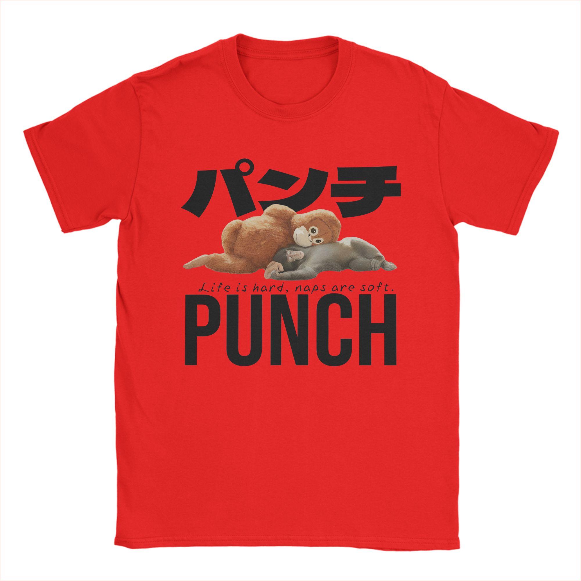 Summer Sad Monkey Punch Meme with an Orange Toy  T Shirt For Unisex  Pure Cotton Tshirts Short Sleeve Tops S