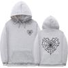 Gothic Spiderweb Print Hooded Sweatshirt Unisex Oversized Pullover With Ribbed Hem Fall
