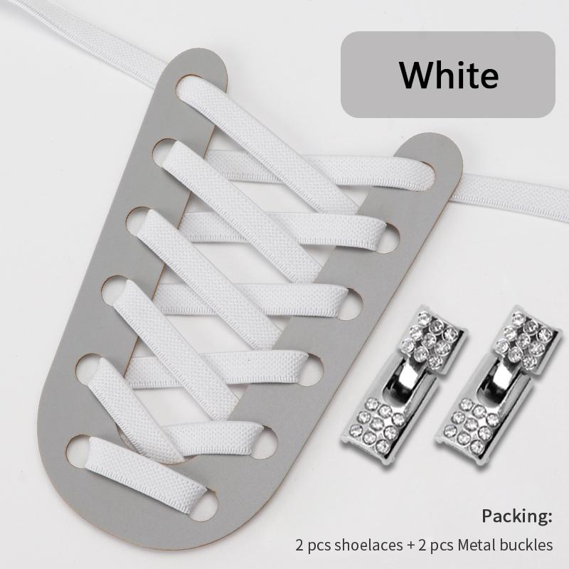 No Tie Shoe Laces Luxurious Diamond Cross Locks Shoelaces Without Ties Elastic Shoe Laces Sneakers Kids Adult Shoes Accessories