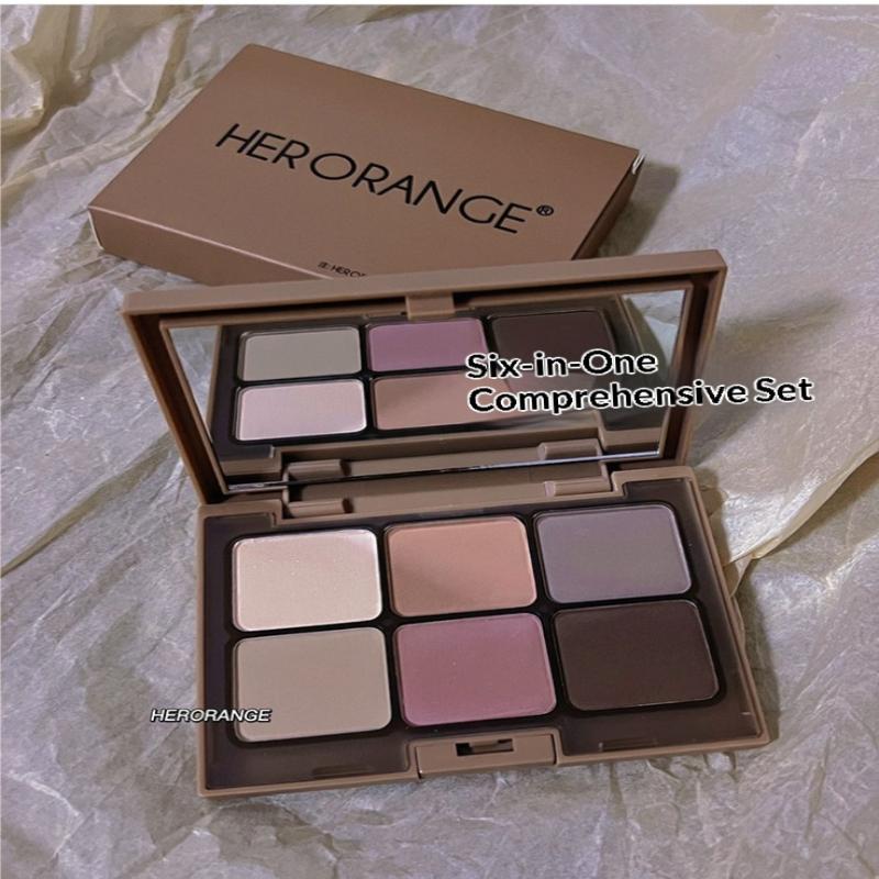 6 Colors Eye Shadow Multi-Function Disc Matte Powder Blusher Facelift Highlight All-In-One Disc Earth Color Autumn And Winter