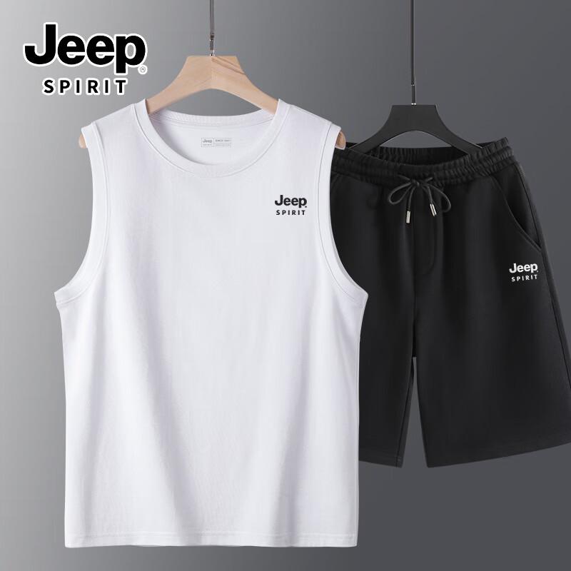 Мужской летний хлопковый комплект: жилет и шорты JEEP SPIRIT M