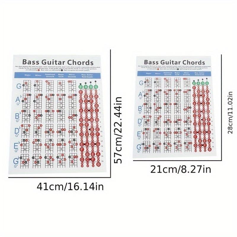 1pc Guitar Chord Finger Graph 200g Copper Paper Four-string Electric Bass Bass Chord Spectrum