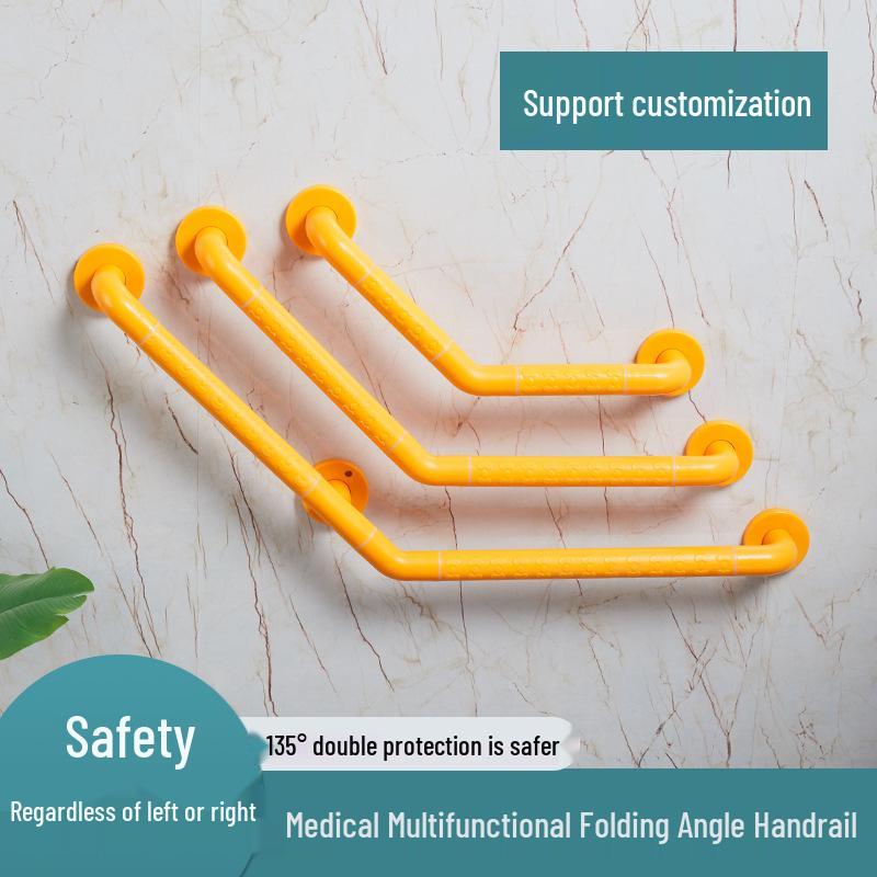 135° Anti-Slip Stainless Steel Bathroom Grab Bar for Elderly - Accessible Stair & Toilet Handrail