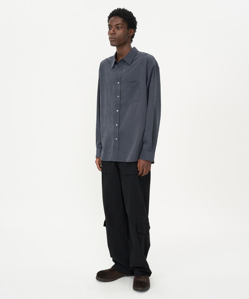 INSILENCE Washed Cotton Cargo Pants Black