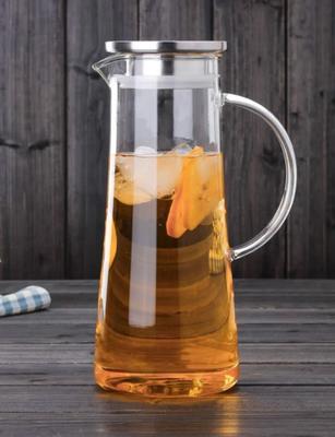 1500 ml Transparenter Hitzebeständiger Glaskrug - Behälter für Heiß-/Kaltwasser, Saft & Getränke, Leicht zu reinigen