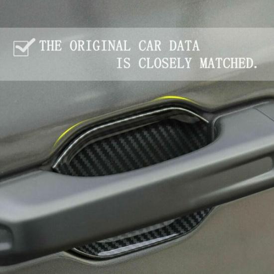 For Jeep   Gladiator JT Carbon Fiber Car Door Handle Bowl Cover Trim 4P