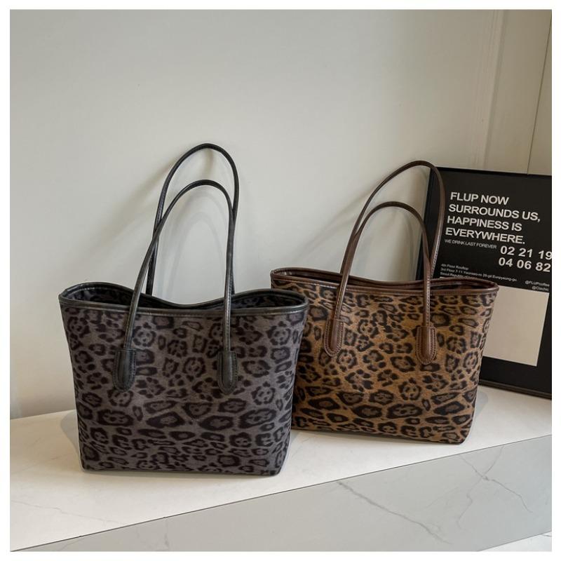 Bolso Tote de Gran Capacidad con Estampado de Leopardo