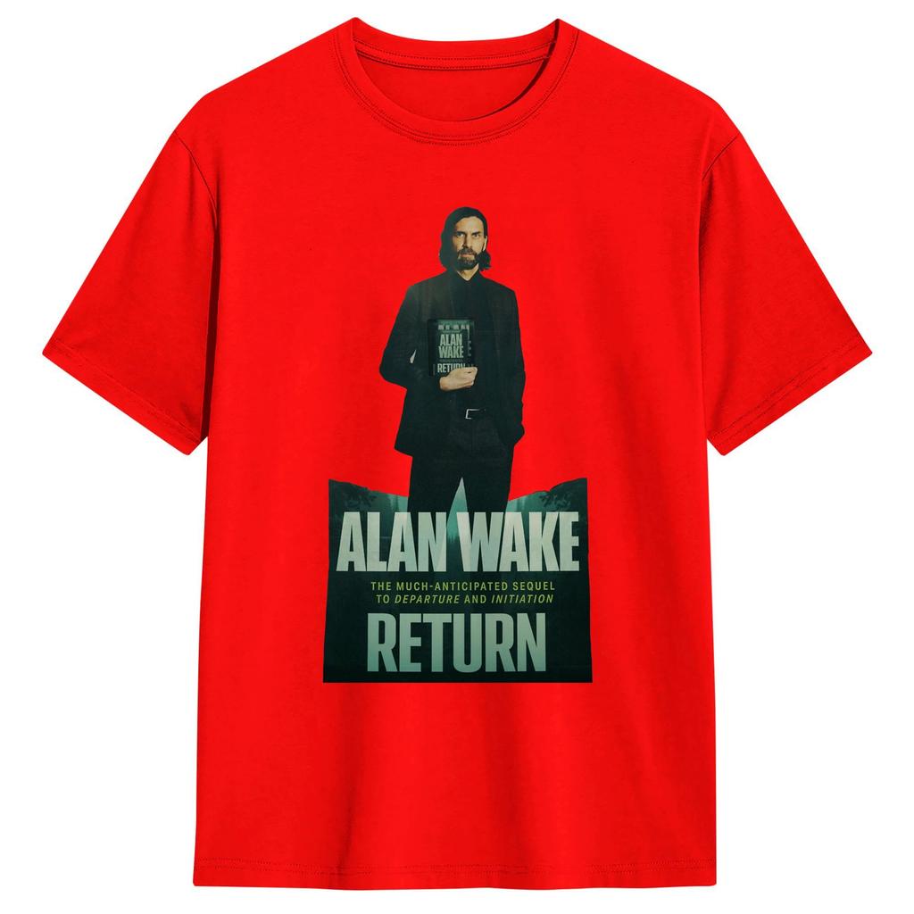 Mens Alan Wake 2 Cardboard T Shirts  Pure Cotton Clothing Summer Aesthetic ShortSleeved T Shirt ONeck Trending Tee Shirt