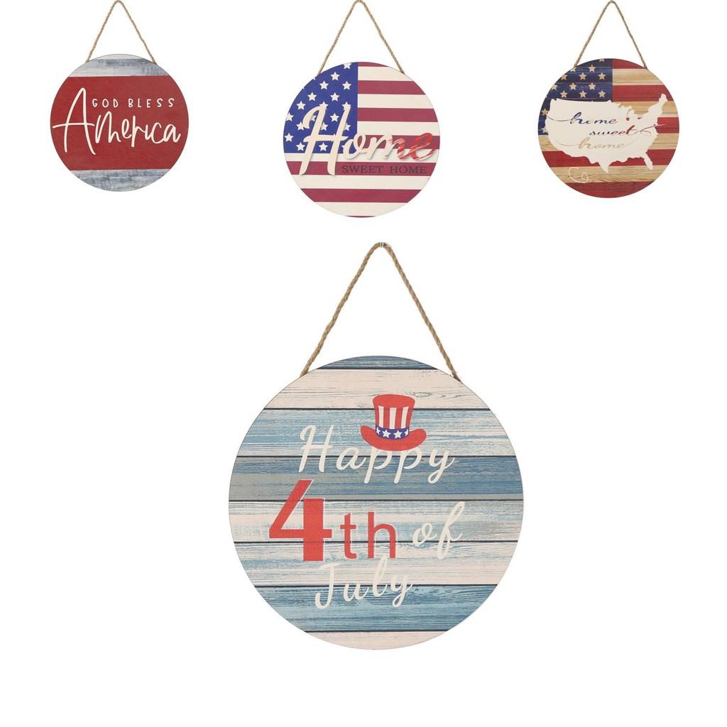Unique Independence Day Wooden Signage For Festive Home Decor With American Flag Motif