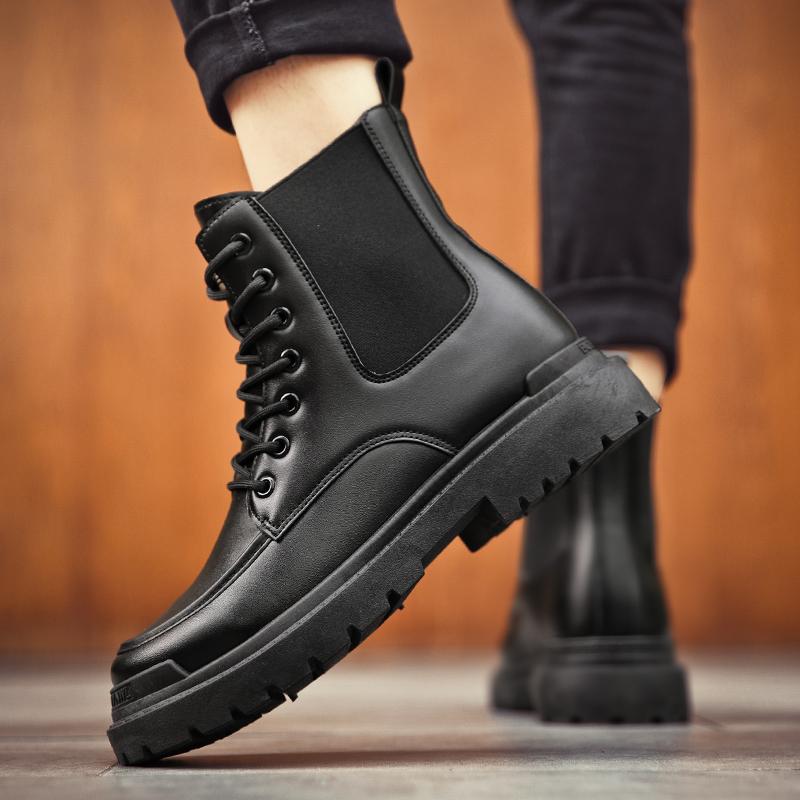 Men's High Top Casual Boots Breathable Four Season New Soft Sole Non Slip Comfort Boots Fashion Outdoor Boots Male Tooling Shoes