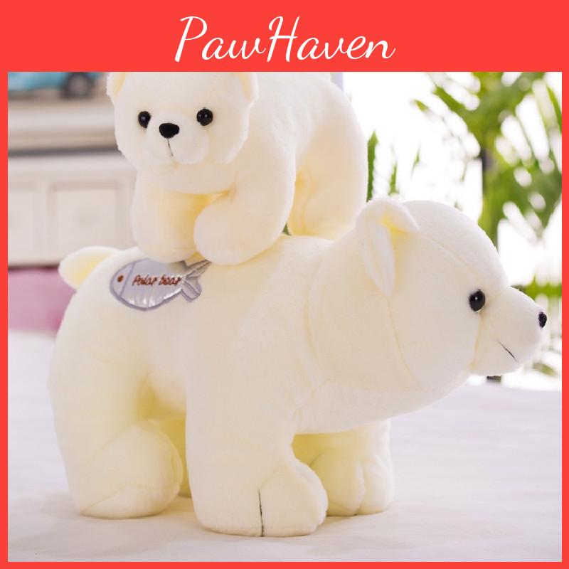 Adorable Plush Arctic Bear Stuffed Animal Soft White Bear Doll For Kids 25cm 35cm 45cm 58cm