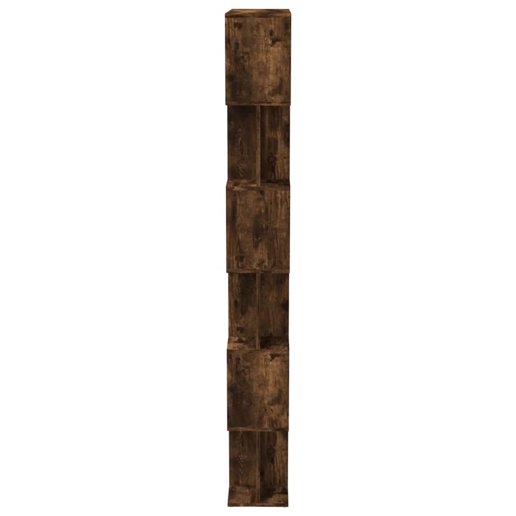Bookshelf Room Divider Smoked Oak 80 x 24 x 192 cm Engineered Wood