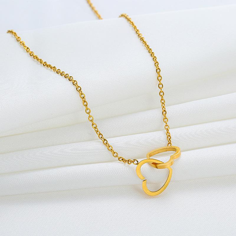 Heart-Shaped Necklace Light Luxury Niche Design Sense Necklace Female Collarbone Chain Female Titanium Steel Temperament With Jewelry Does Not Fade
