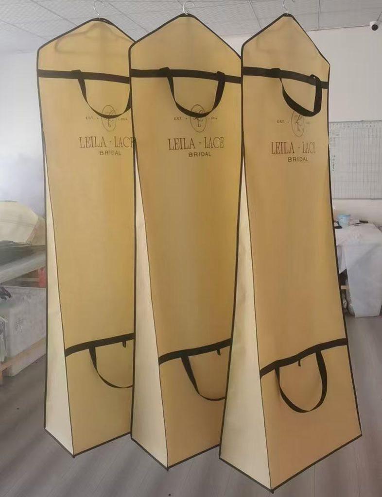 Plus Size Train Wedding Dress Dust Cover: Dual-Use, Handheld, Foldable, Printable Bag