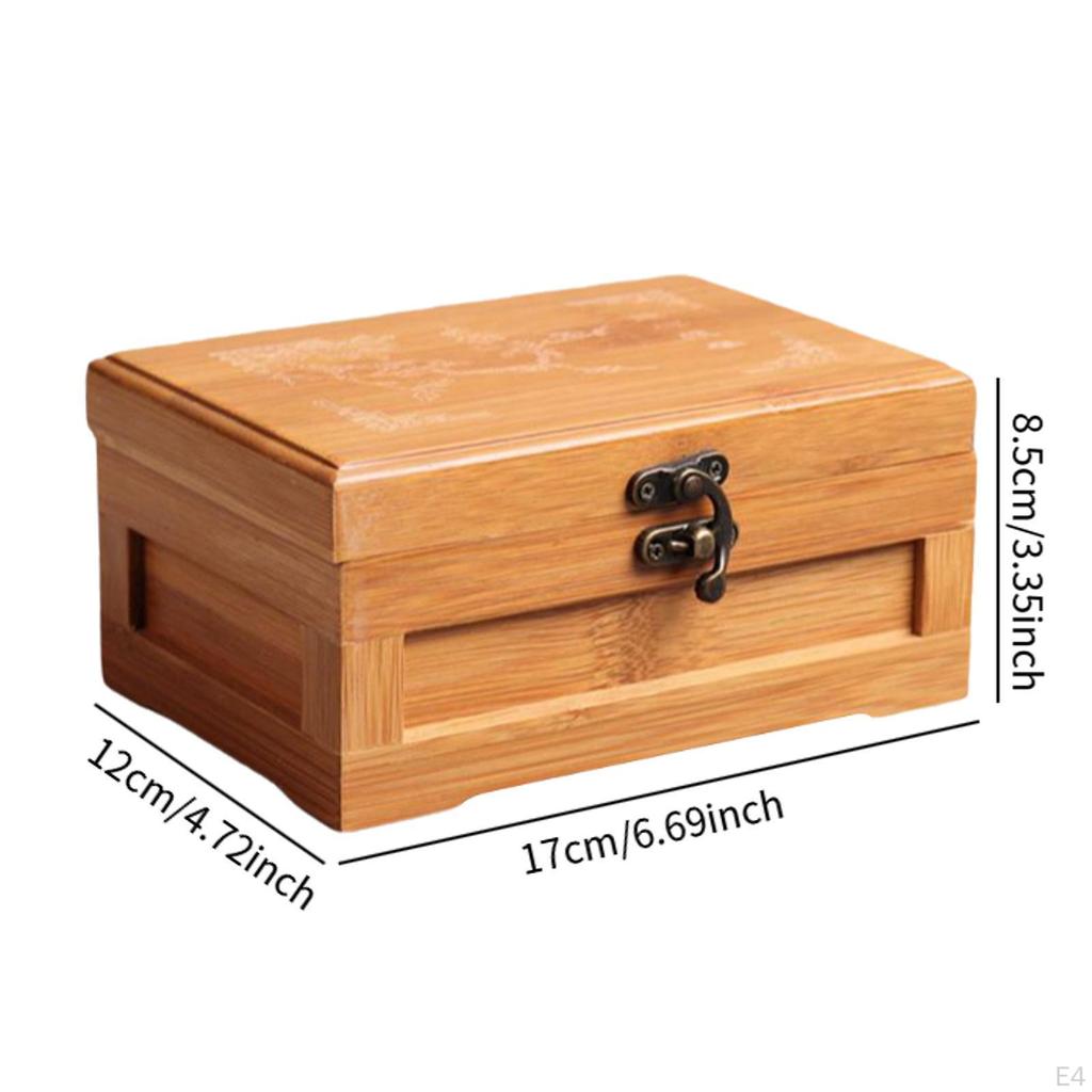 Bambusová krabička na šperky Dárkový dekorativní multifunkční lehký organizér na šperky