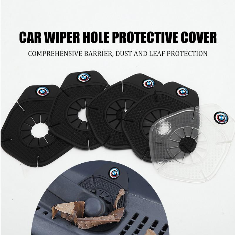 OOYR4 2Pcs Car Wiper Hole Protective Cover Wiper Arm Bottom Dust Pads For BMW X1 X3 E39 E46 E30 E36 E87 E60 E90 F26 G02 E70 F15 E53