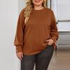 Women's Fashion Casual Solid Color Oversized  Long Sleeve Loose Fit Top