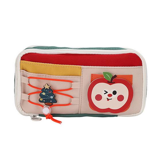 Estuche de Lápices de Dibujos Animados con Cremallera y Cordón Bolsa de Papelería Multifuncional para Estudiantes Gran Capacidad Resistente al Agua Lápiz para Material Escolar