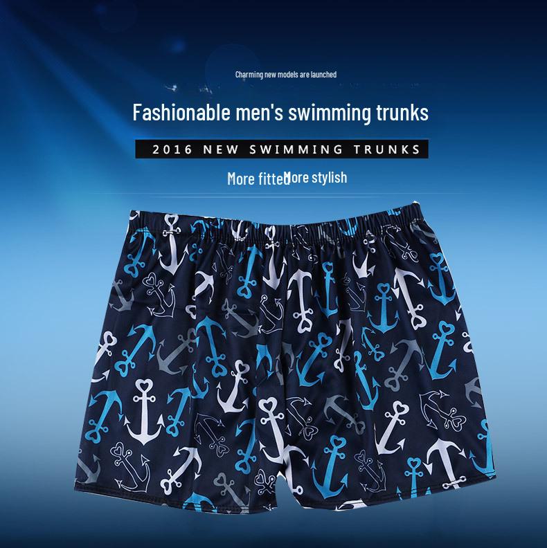 Men's Anti-Embarrassment Plus-Size Swimming Trunks - Fashionable Adult Beach Boxer Swimsuit