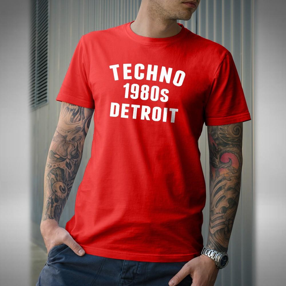 

Techno 1980s Detroit Men s T-Shirt DJ Clubbing Techno Music Michigan USA M