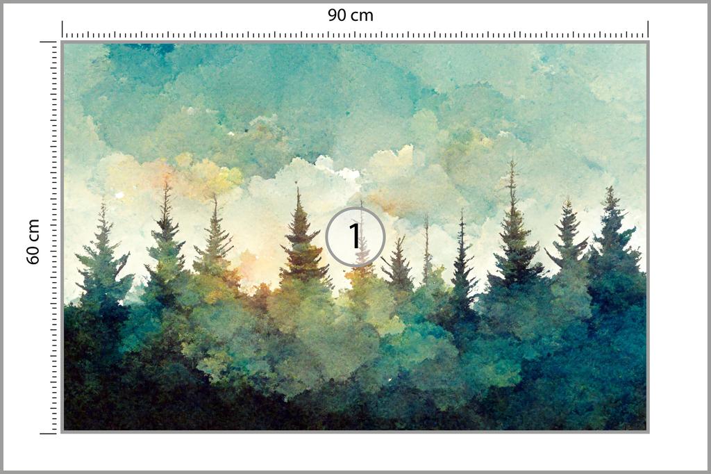 Photomural Spruce Forest Smooth Vinyl 90x60
