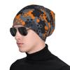 Orange Camouflage Camo Abstract Art Beanie Hat Warm Bonnet Cap Knit Hat Headwear Vintage Street Skullies Beanies for Women Men