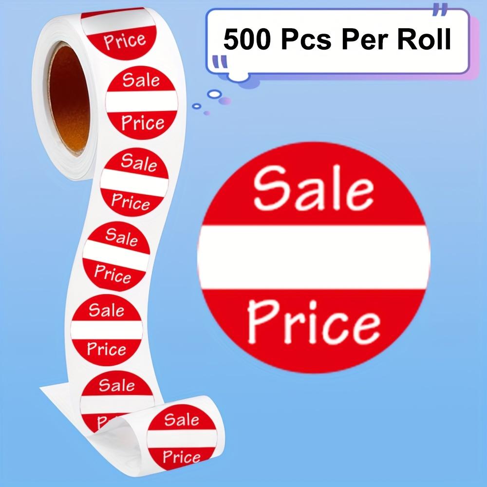

500pcs Red Price Markers Labels - 2.5cm Self-Adhesive Circular Tags with Bold PRICE Text, Durable Matte Paper for Wood Surfaces