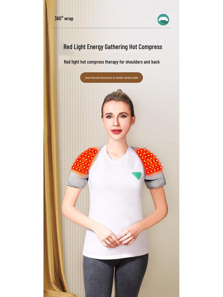 Heated Shoulder and Neck Massager Shawl with Red Light Therapy for Middle-aged and Elderly
