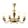OEING Black Walnut Solid Wood LED Chandelier