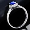 Hot Sale Concubine Popular Tanzanite Dark Blue Diamond Engagement Ring Green Zircon Real Gold Ring