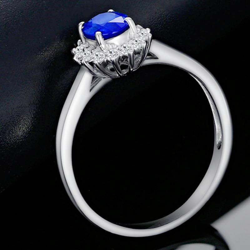 Hot Sale Concubine Popular Tanzanite Dark Blue Diamond Engagement Ring Green Zircon Real Gold Ring