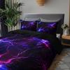 3pcs Purple Lightning Line Duvet Cover Set, 1 Duvet Cover + 2 Pillowcases (No Insert), Home and Dormitory High-Definition Print