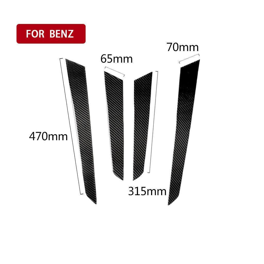 4Pcs Carbon Fiber Door Panel Cover Trim For Mercedes-Benz C Class W204 2007-2013