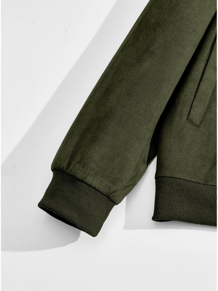 Men's European and American Fashion Suede Plush Lightweight Hoodie Jacket